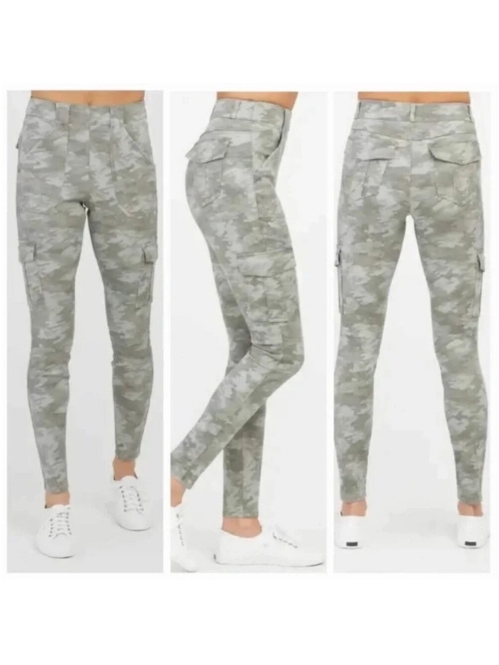 Spanx Stretch Twill Ankle Cargo Camo Pants -M-Great Condition - Picture 8 of 8